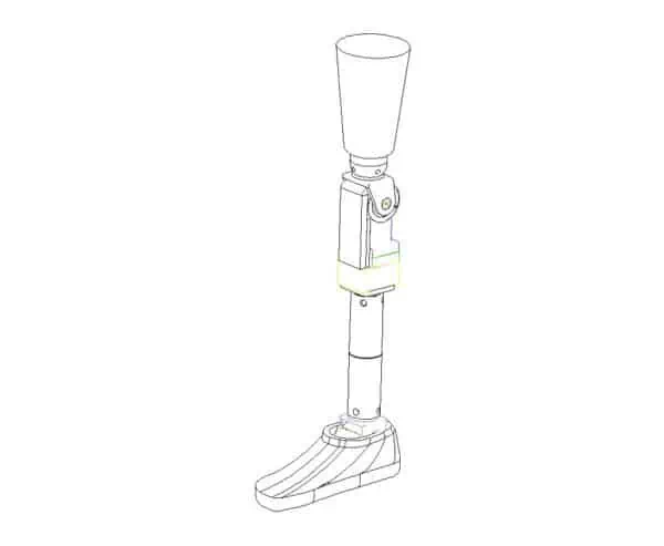 Sketch of an electric knee joint prosthesis.