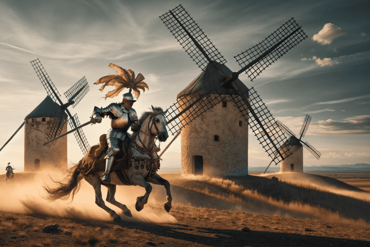 Don Quixote Tilting At Windmills 6