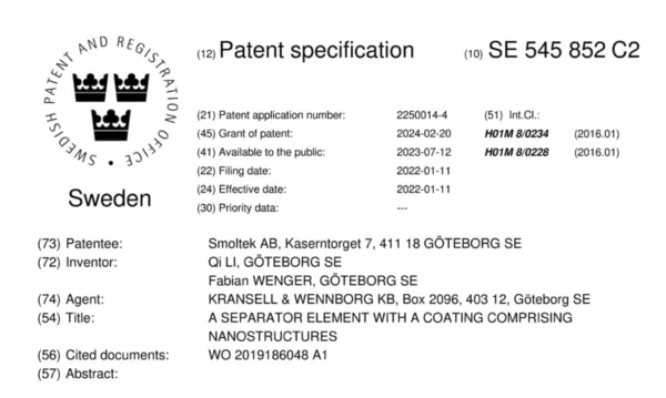 Smoltek Patent 87 Website Image