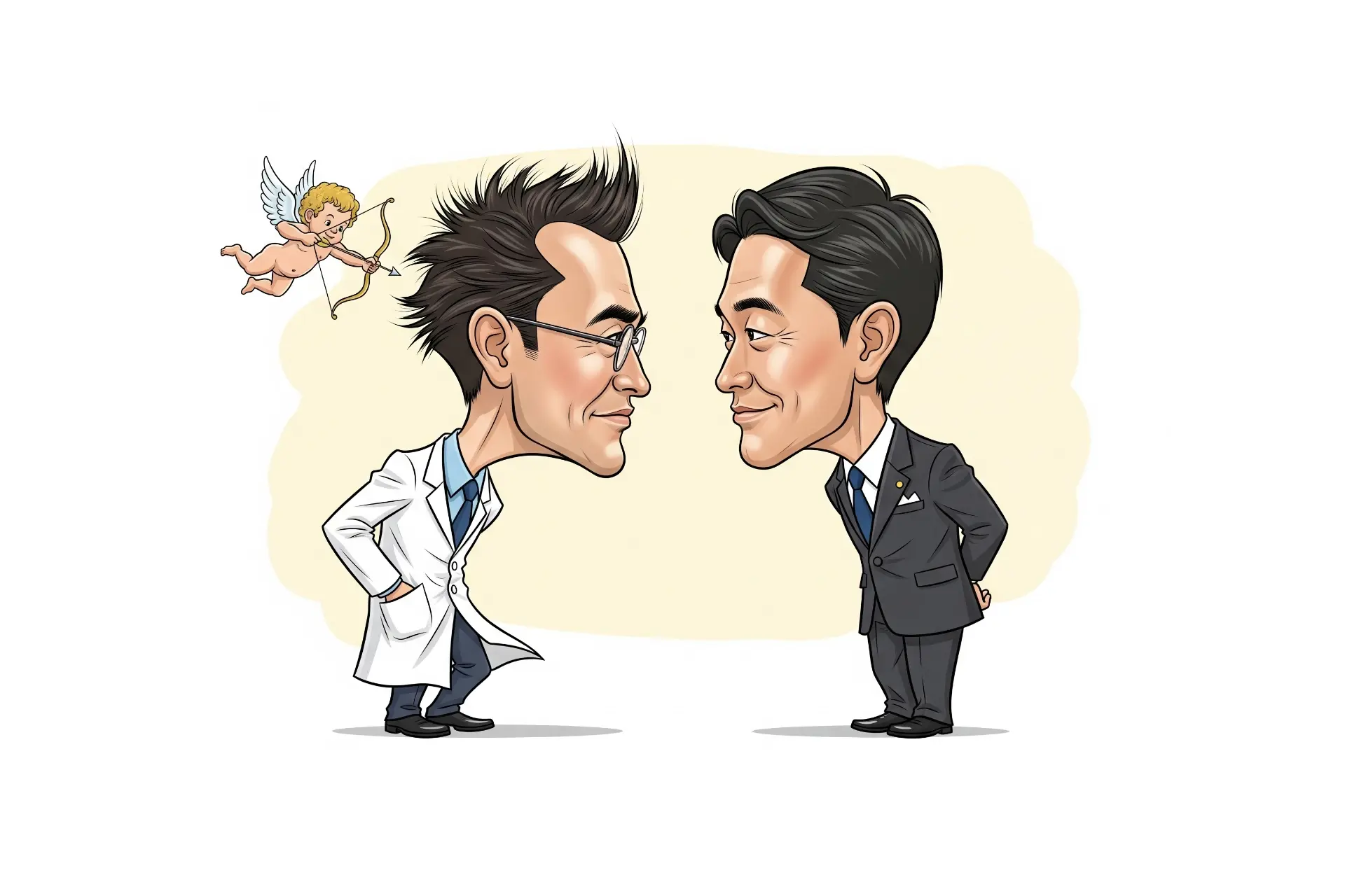 Satirical scientist businessman romance