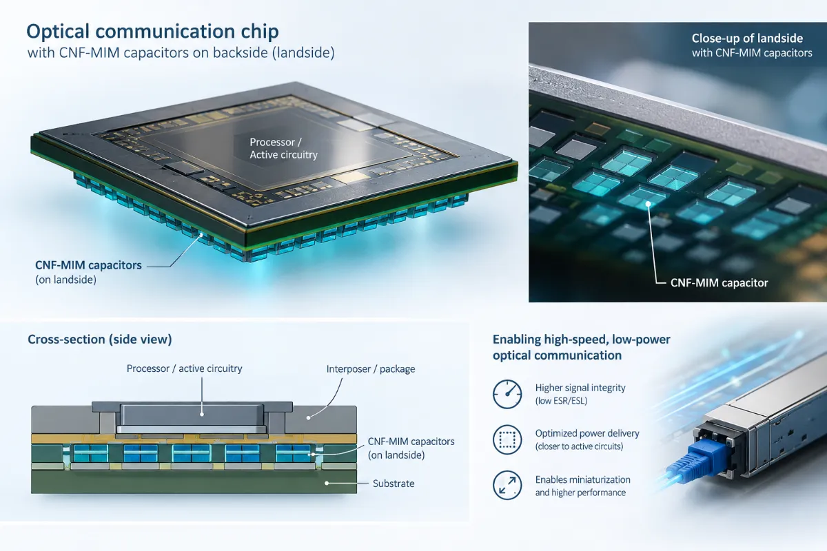 CNF MIM capacitors Optical communication circuit